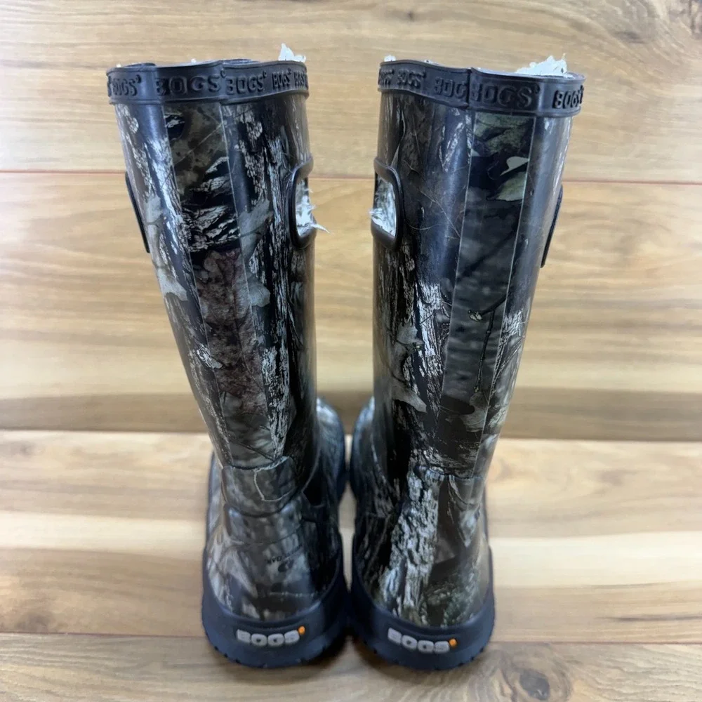 BOGS Rain Boot Plush Mossy Oak Camo Youth 3 Big Kids Faux Fur Lined Waterproof